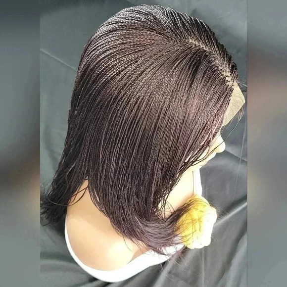 Handmade Micro Braided Wig Yassine Red Wine - Picture 6 of 17